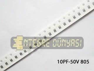 10PF 50V 805 Smd Kondansatör 5% 25 Adet - 1