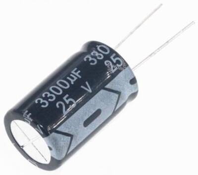 3300uf 25V Elektrolitik Kondansatör 105C 13x25 - 1